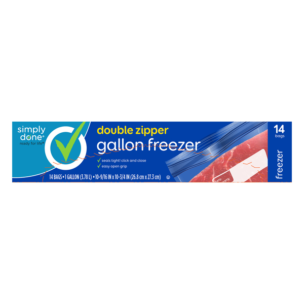 Simply Done Gallon Freezer Bag Double Zi