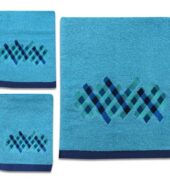 Towel Set 3Pc Relativity Blue 1 Ct