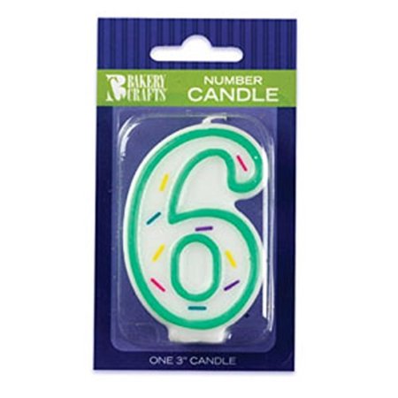 Sprinkle Candle Number 6 1 Ct