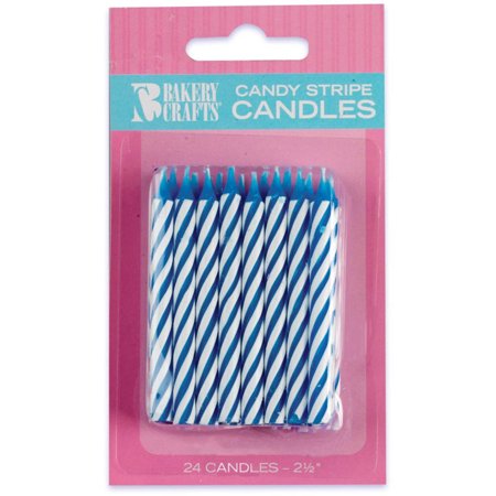 Stripes Candle Blue 24 Ct