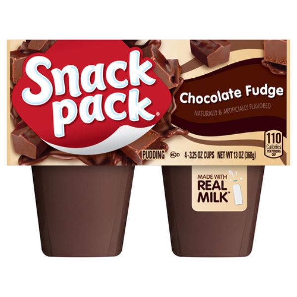 Hunts Snack Pack Choc Fudge 4 Ct