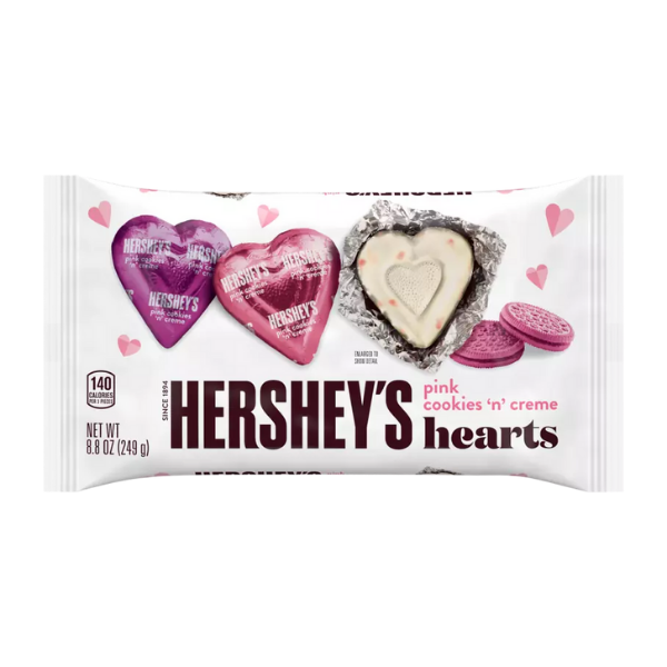 Hershey Pink Cookies N Crème Hearts Lg B