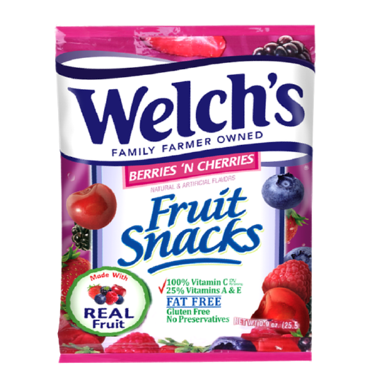 Welchs Fruit Snacks Berries N Cherries 1