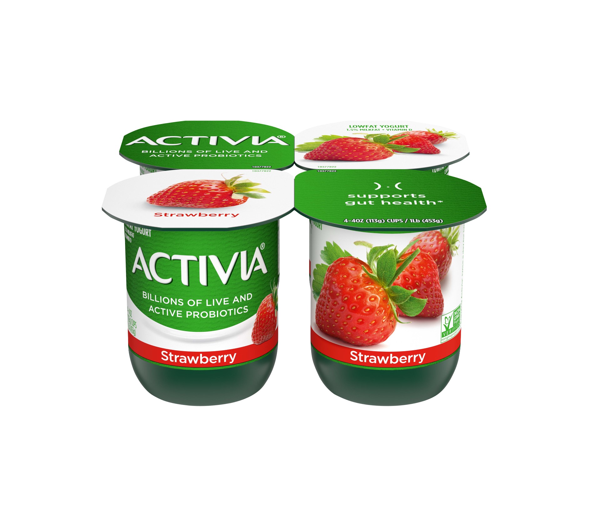 Dannon Activia Strawberry 4X4 Oz