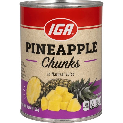 Iga Pineapple Chunks In Juice 567 G