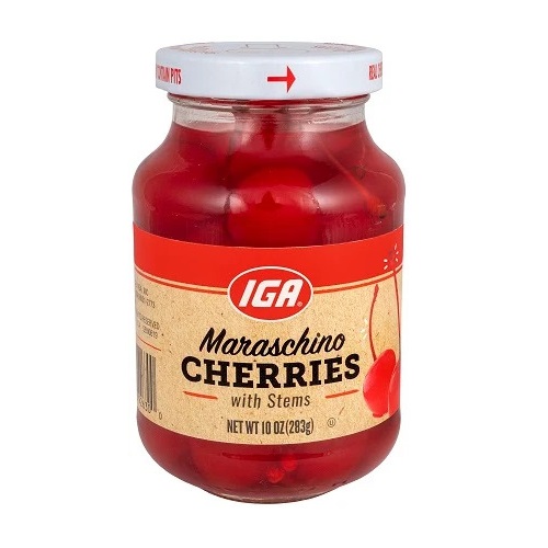 Iga Red Maraschino Cherries With Stems 2