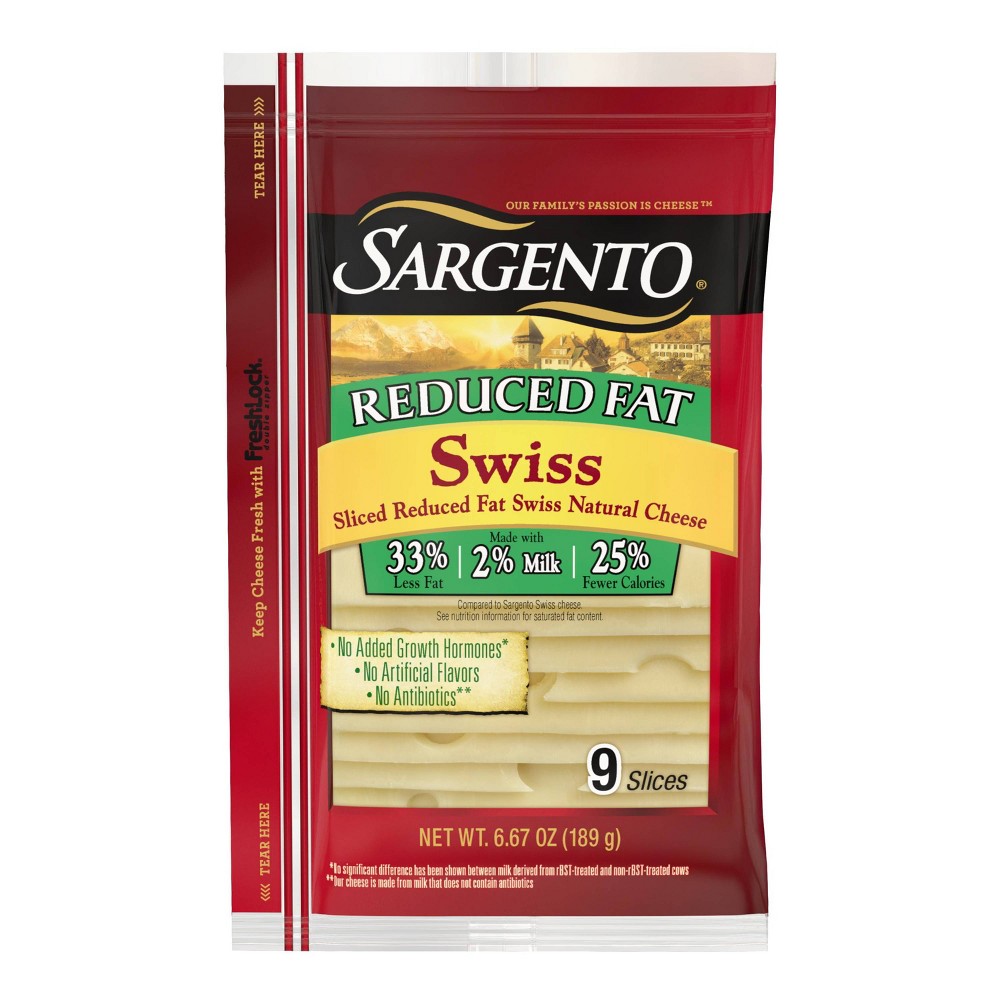 Sargento Swiss Slice Reduced Fat 6.67 Oz