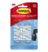 3M Command Clear Hooks Mini With Strips