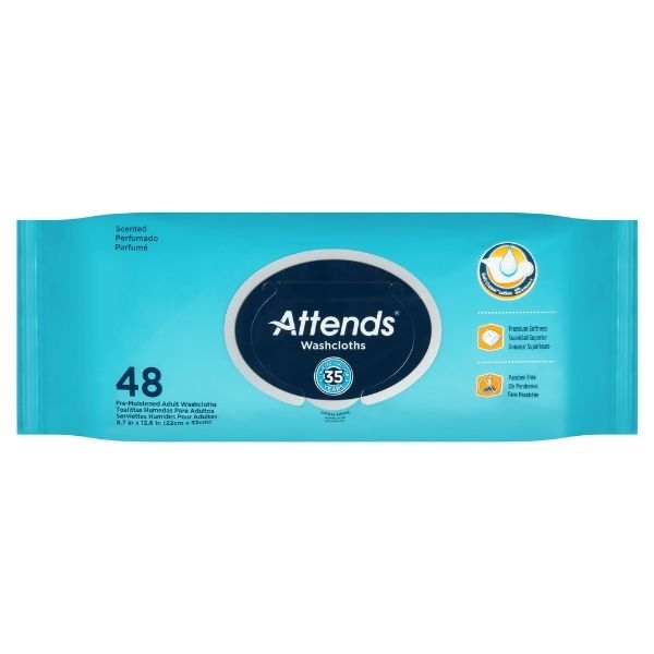 Attends Washcloths Scented 48 Ct