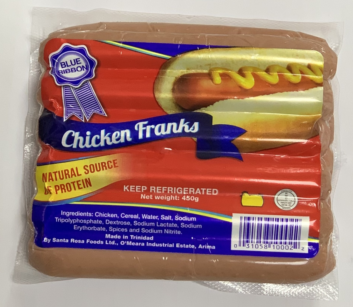 Blue Ribbon Chicken Franks 450 G