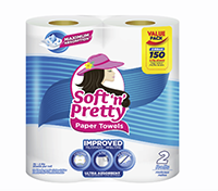 Soft N Pretty Paper Towels 150 Sht 2 Ct