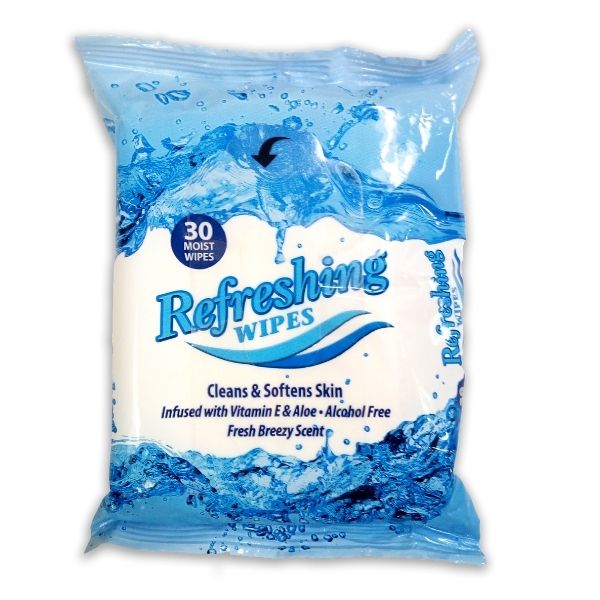 Refreshing Wipes Reg Blue 30 Ct