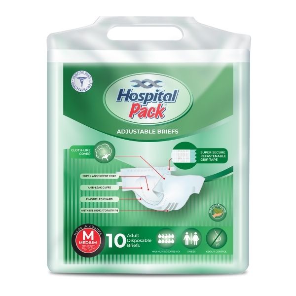 Hospital Pack Adult Briefs Cloth Like M
