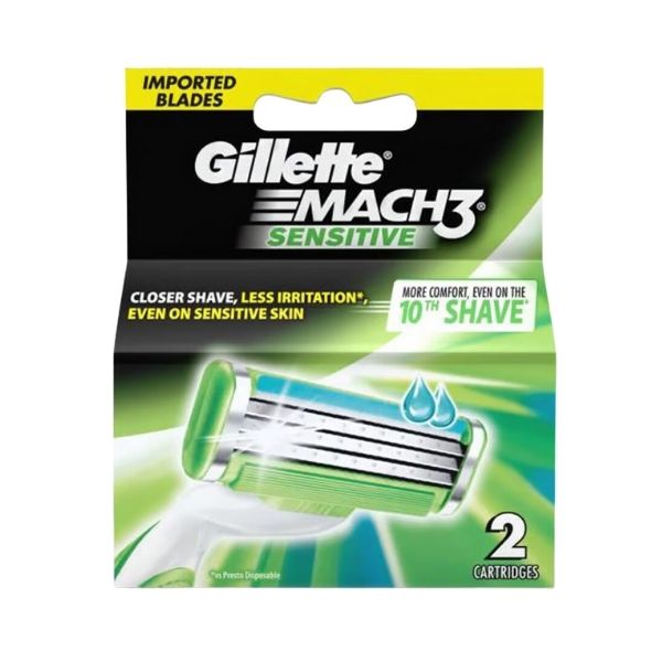 Gillette Mach3 Sensitive 2 Cart 2 Ct