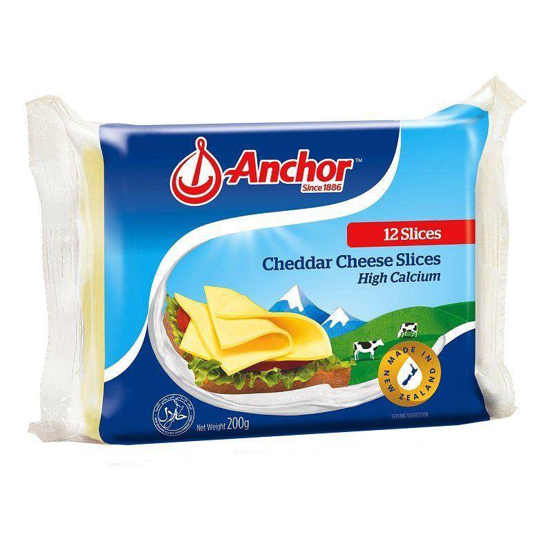Anchor Cheese Cheddar 12 Slices 200 G