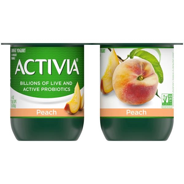 Dannon Activia Peach 4 X 4 Oz