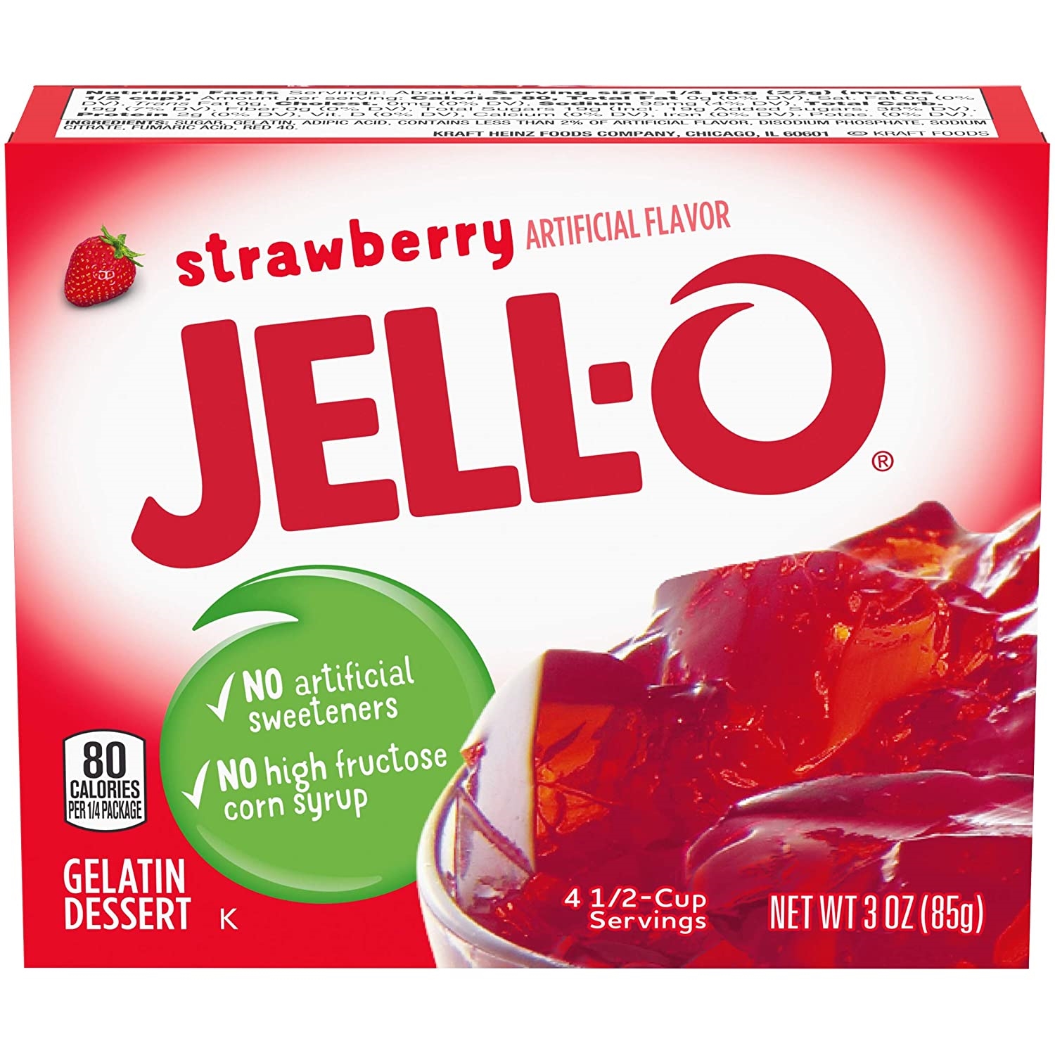 Jello Gelatin Strawberry 3 Oz