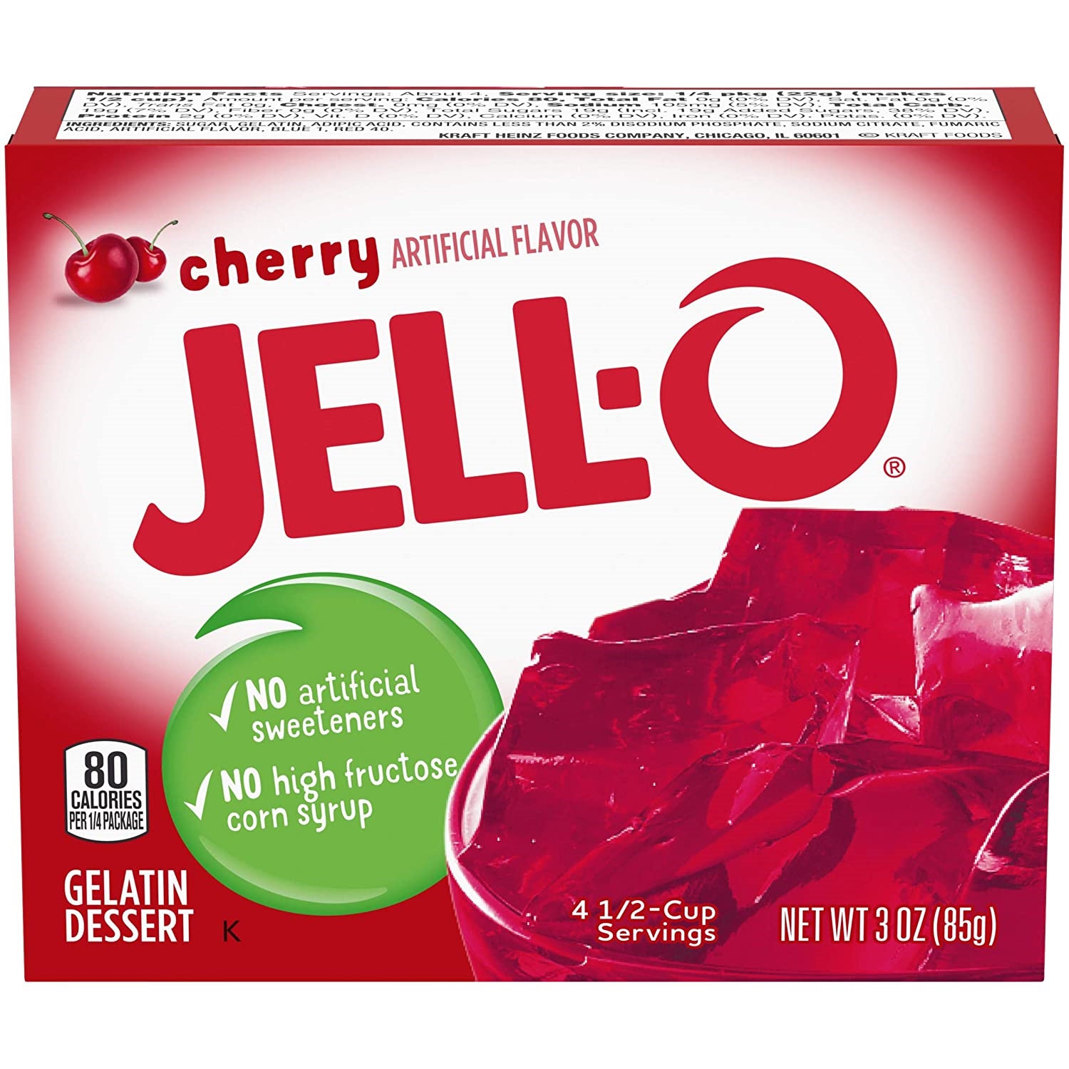 Jello Gelatin Cherry 3 Oz