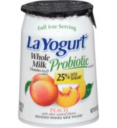 La Yogurt Whole Milk Peach 6 Oz