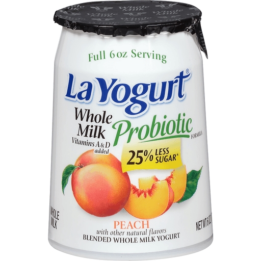 La Yogurt Whole Milk Peach 6 Oz