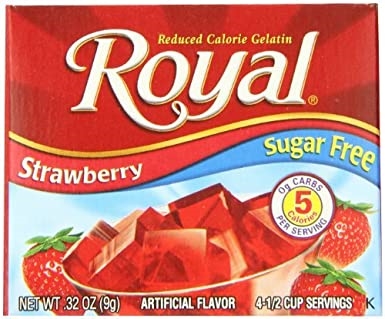 Royal Sugar Free Strawberry Gelatin 9 G
