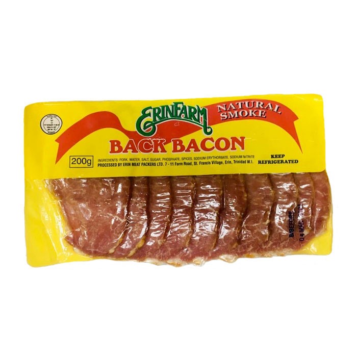 Erin Farms Back Bacon 200 G