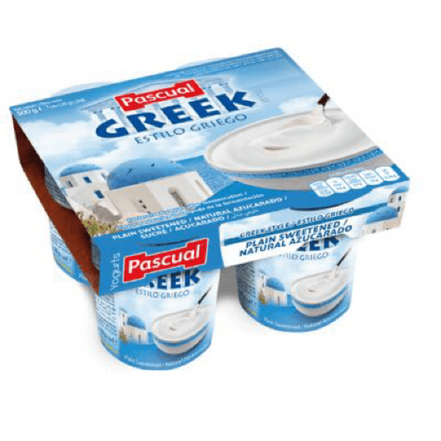 Greek Plain Sweetened Yogurt 4 X 125 G