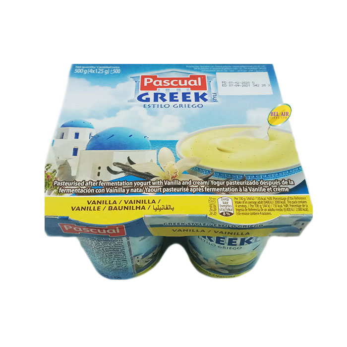 Pascual Greek Style Vanilla Yogurt 4 X 1