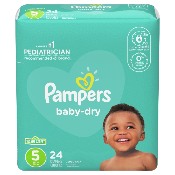 Pampers Baby Dry Diapers Size 5 24 Ct