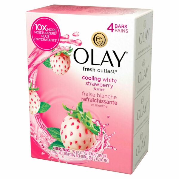 Olay Cooling White Strawberry Soap 4 Ct