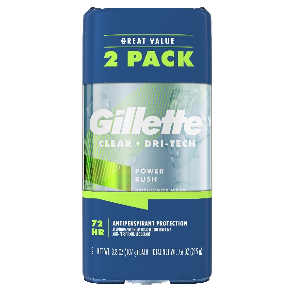 Gillette Deodorant Rush Power 2 X 3.8 Oz