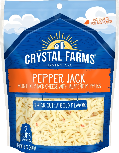 Crystal Farms Shredded Pepper Jack 8 Oz