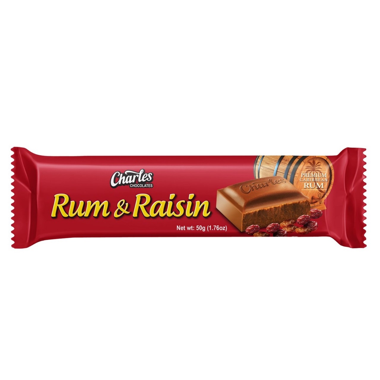 Charles Chocolate Rum & Raisin Bar 50 G