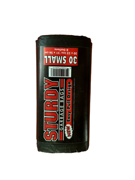 Sturdy Garbage Bags Blk Small 30 Ct